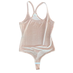 Madewell Pink/Nude Velour Bodysuit Medium